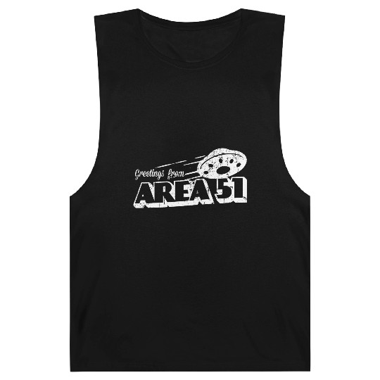 Greetings From Area 51 Vintage Funny Alien Gift Barnard Tanks