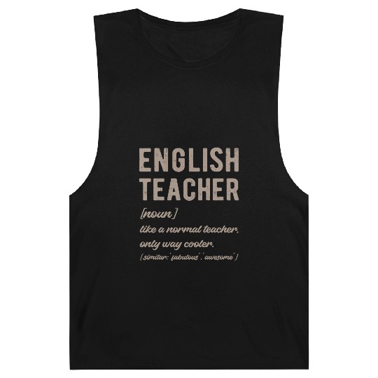 English Teacher Defined - Funny Retro Barnard Tanks