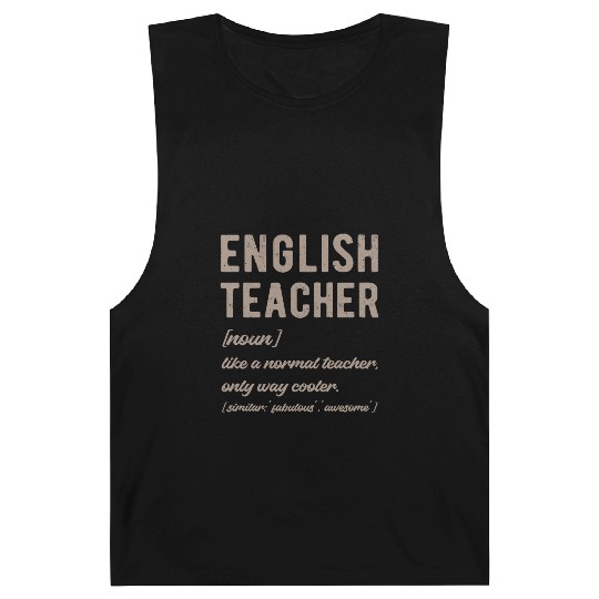English Teacher Defined - Funny Retro Barnard Tanks