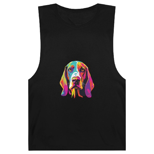 Watercolor Colorful Treeing Walker Coonhound Barnard Tanks