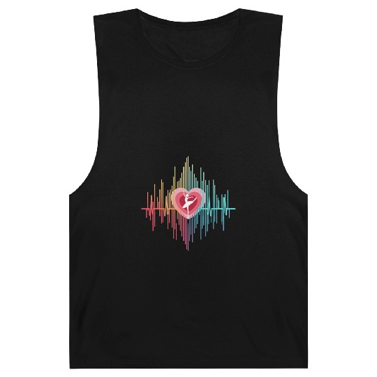Minimalist Heartbeat Ballerina Line Art Barnard Tanks