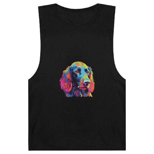 Watercolor Colorful Irish Water Water Spaniel Barnard Tanks