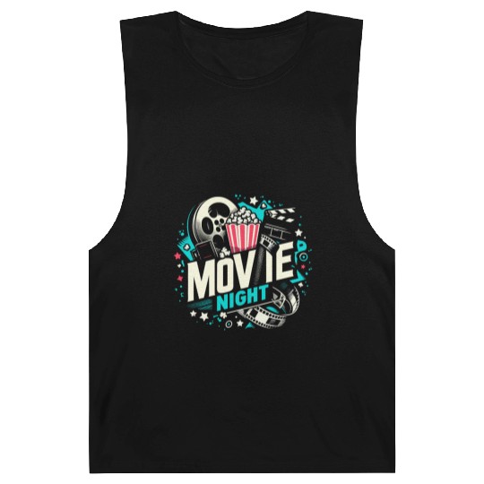Movie Night Popcorn Film Theatre Cinema Ticket Barnard Tanks