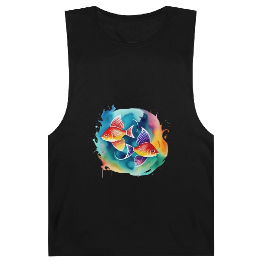 Color splash zodiac: Pisces Barnard Tanks