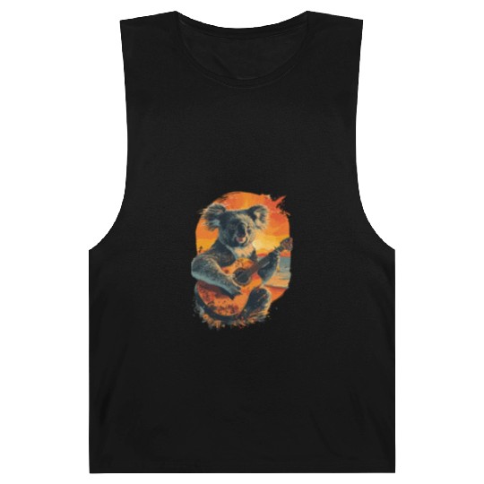 Koala Playing Guitar Music Lover for a Musicians Barnard Tanks
