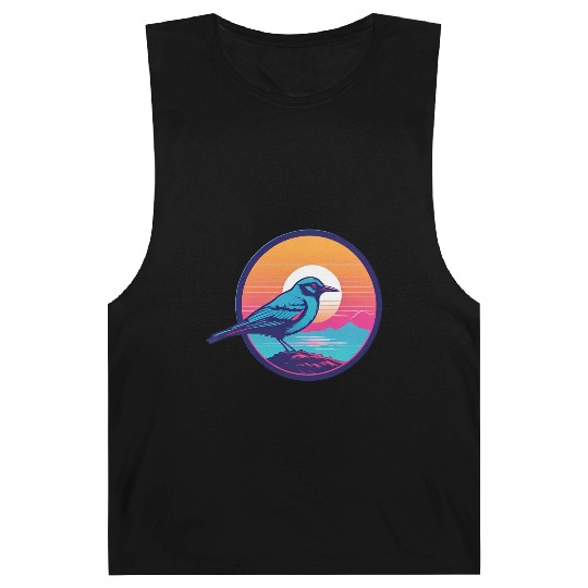 Synthwave Blue Bird Barnard Tanks