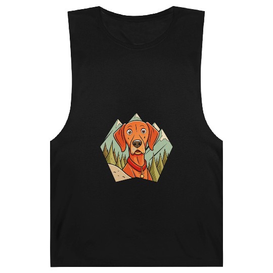 Alert Vizsla on Hike Barnard Tanks