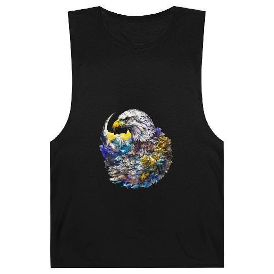 Wilderness Watercolor Forest Moon Eagle Barnard Tanks