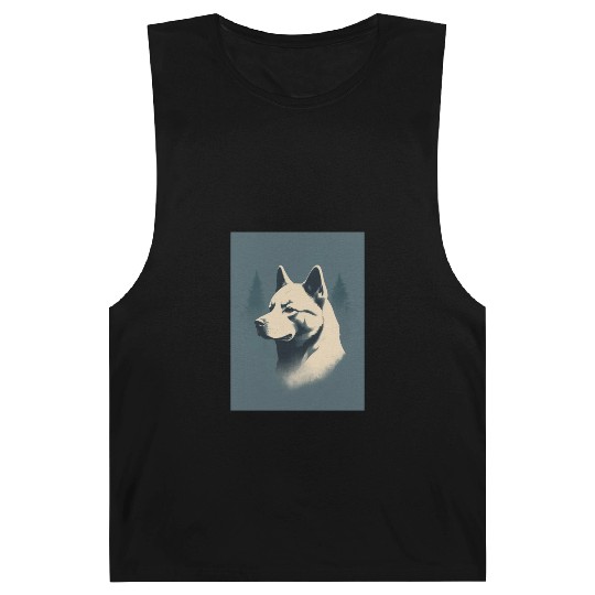 Akita Dog 1 - Japanese Retro Style Barnard Tanks