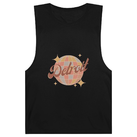 Detroit City michigan Retro Vintage Design Barnard Tanks