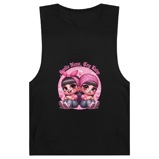 Smile Now Cry Later Drama girls Chicano Art Barnard Tanks