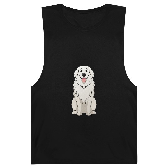 Serene Great Pyrenees Mom - Funny Art Print Barnard Tanks