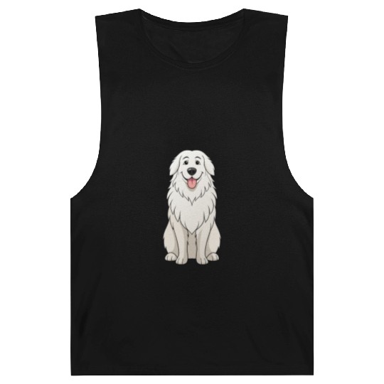 Serene Great Pyrenees Mom - Funny Art Print Barnard Tanks