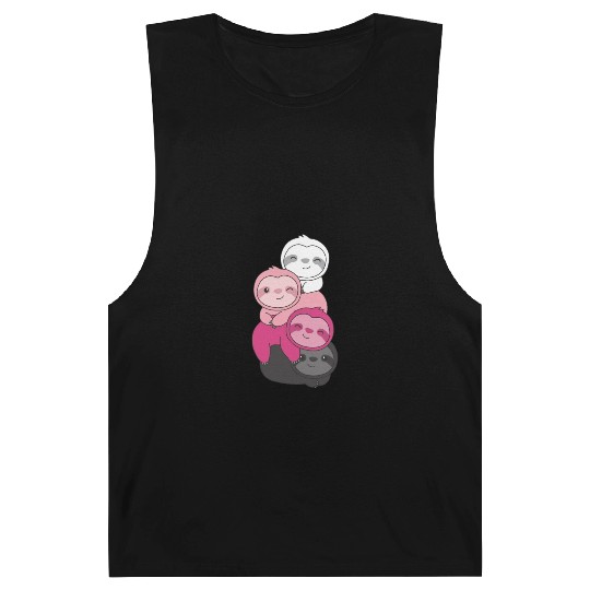 Transfem Flag Pride Lgbtq Cute Sloth Barnard Tanks