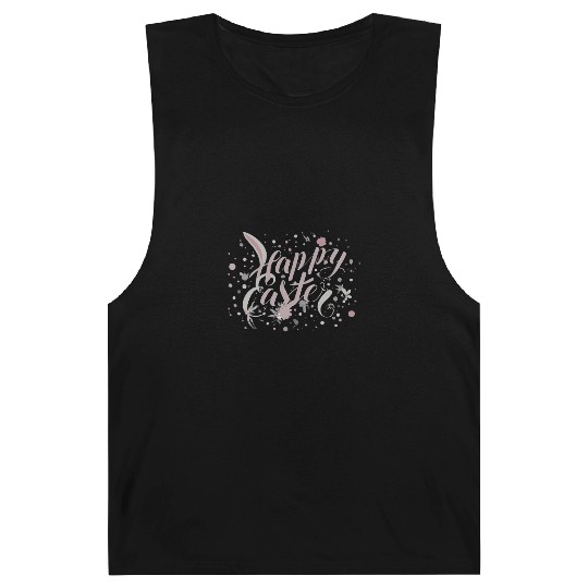 Chic Happy Easter Lettering With Spring Accents Barnard Tanks