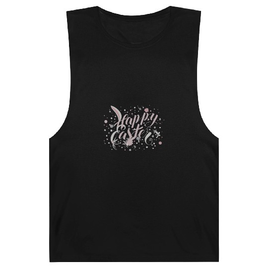 Chic Happy Easter Lettering With Spring Accents Barnard Tanks
