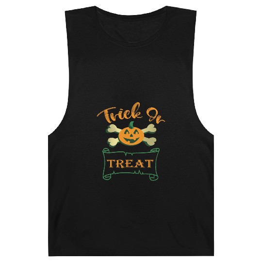 Trick or treat crossbones Halloween pumpkin Barnard Tanks