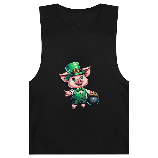 Cute St. Patrick's Piglet Barnard Tanks