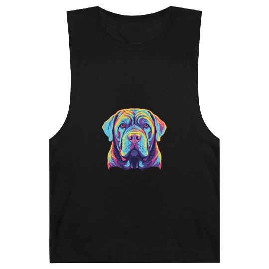 Watercolor Colorful Neapolitan Mastiff Barnard Tanks