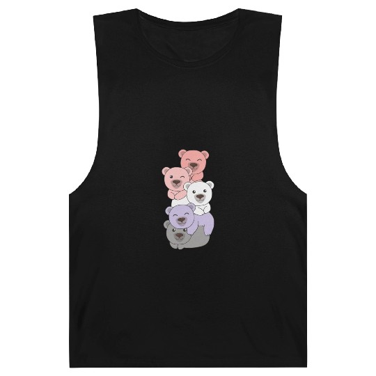 Cupioromantic Flag Pride Lgbtq Cute Bear Pile Barnard Tanks