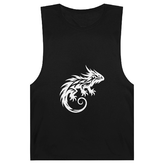 Shaggy Bearded Dragon Tribal Dragon Tattoo Barnard Tanks