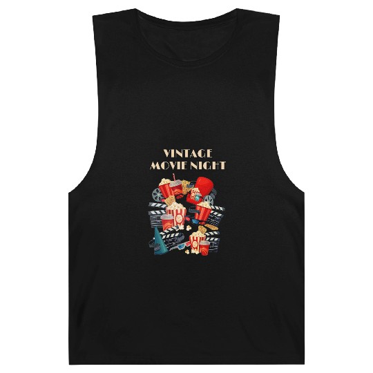 Popcorn Vintage Movie Night Barnard Tanks