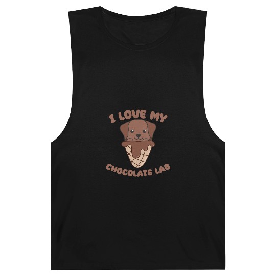 I Love My Chocolate Lab Animal In Ice Cream Cone Barnard Tanks