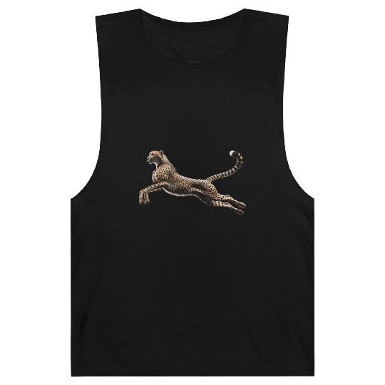 Realistic Cheetah in Mid-Leap Barnard Tanks