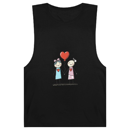 Stick Figure Lesbian Lovers Love Who You Want Barnard Tanks
