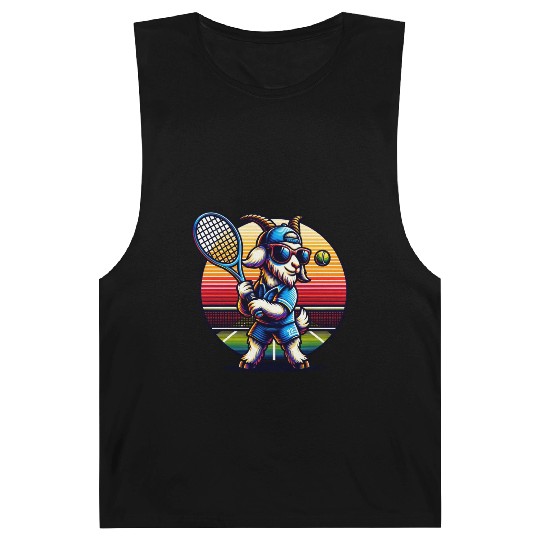 Goat Tennis Player Unique Sport Design Barnard Tanks