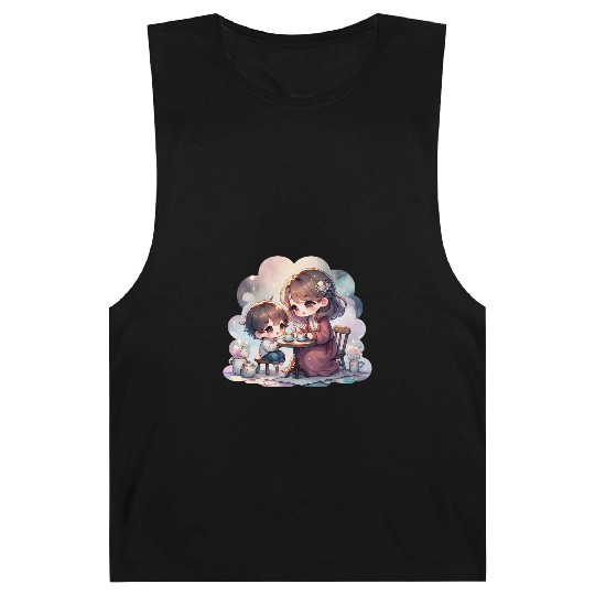 Mother and Son Enjoying a Cozy Tea Party Barnard Tanks