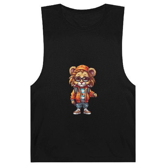 Cute Lion Cartoon Barnard Tanks