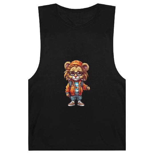 Cute Lion Cartoon Barnard Tanks