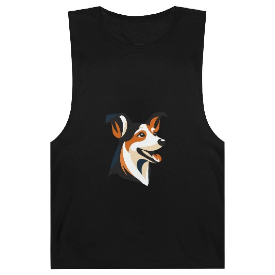 Border Collie Illustration for Dog Lovers Barnard Tanks