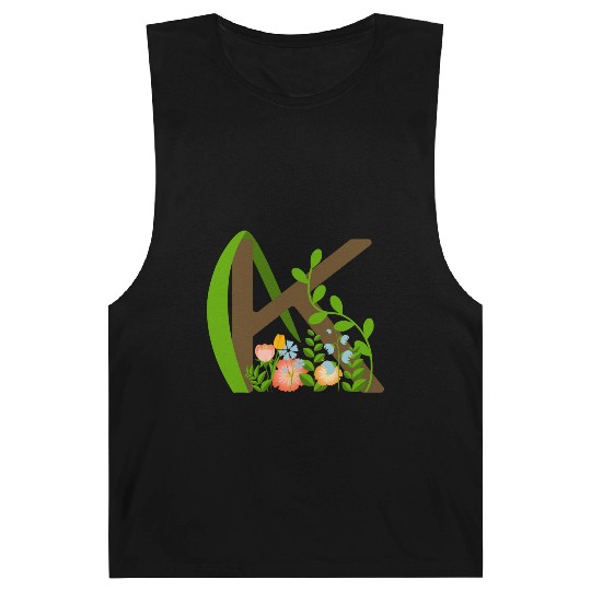 Capital letter K monogram and wildflowers Barnard Tanks