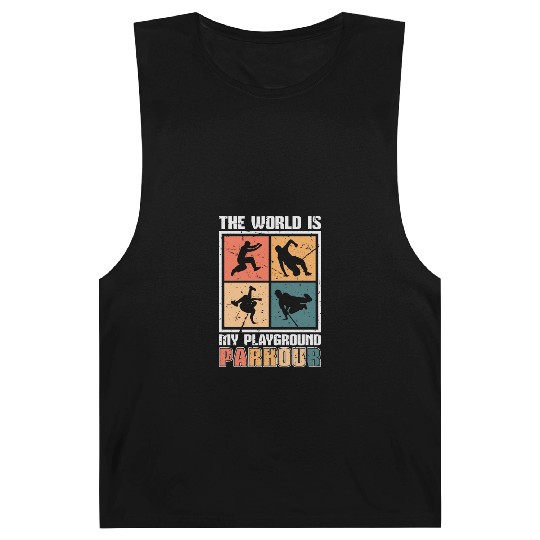 Parkour The World Is My Playground Retro Running Barnard Tanks