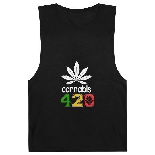 Humorous 420 Authentic Herb Weed Marijuana Design Barnard Tanks