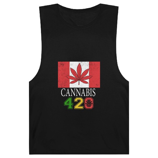 Comical 420 Celebrate Herb Weed Marijuana Design Barnard Tanks