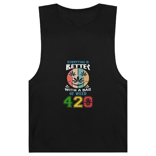 Comic 420 Better Herb Weed Marijuana Design Barnard Tanks