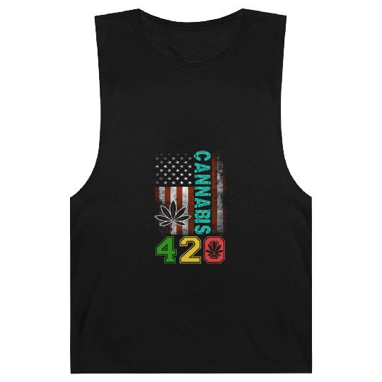 Amusing 420 American Herb Weed Marijuana Design Barnard Tanks