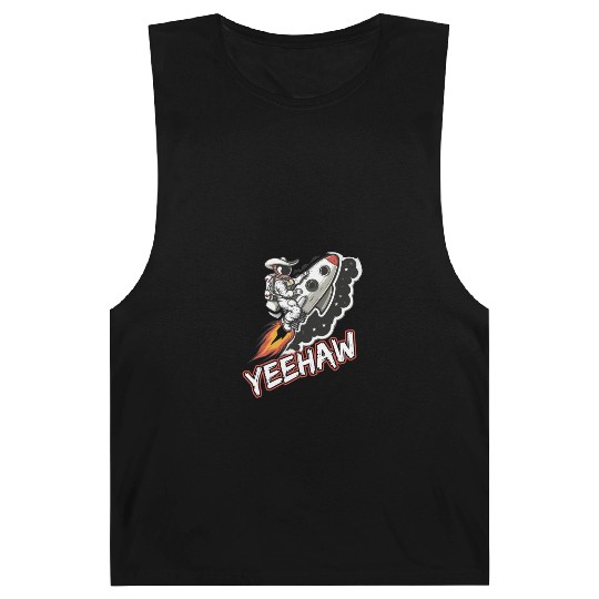 Space Cowboy Riding a Rocket with Yeehaw Slogan Barnard Tanks