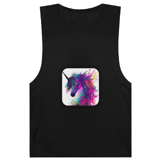 Colorful splatters unicorn Barnard Tanks