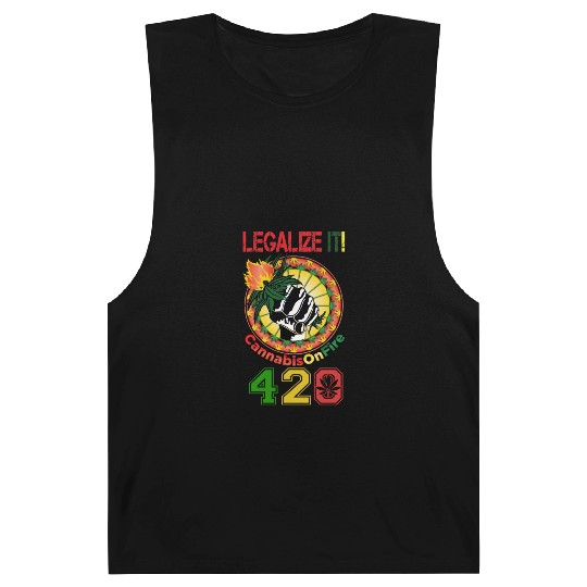 Comedic 420 Legal Herb Weed Marijuana Design Barnard Tanks