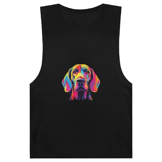 Watercolor Colorful Redbone Coonhound Barnard Tanks