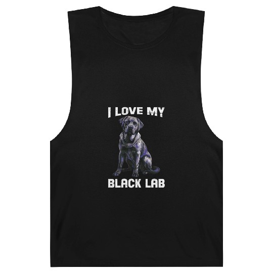 Labrador Lover I LOVE MY BLACK LAB Black Barnard Tanks