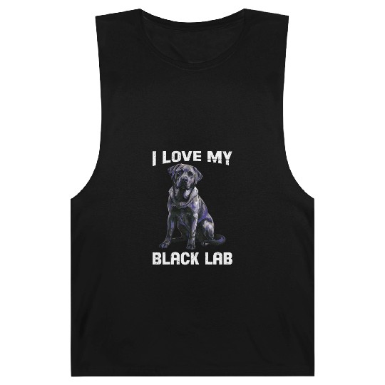Labrador Lover I LOVE MY BLACK LAB Black Barnard Tanks