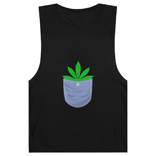 Jesting 420 Pocket Of Herb Weed Marijuana Design Barnard Tanks