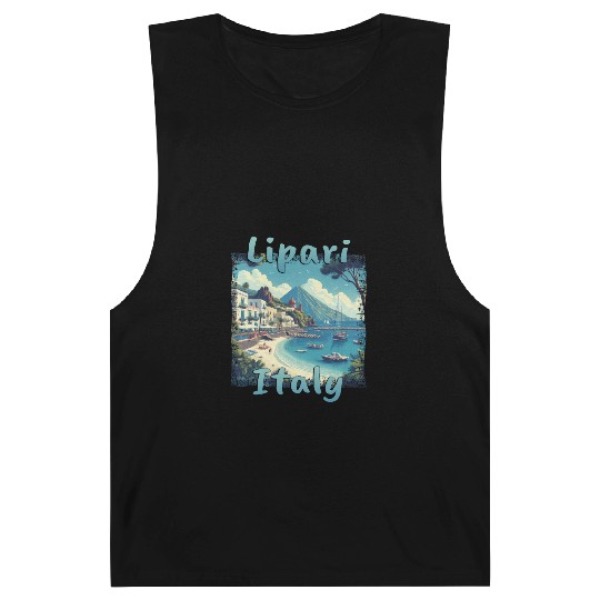 Lipari Italy Grunge Beach Mountains Barnard Tanks