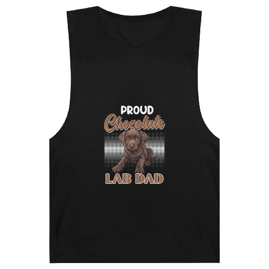 Labrador Owner PROUD CHOCOLATE LAB LAB DAD Barnard Tanks