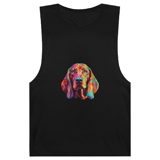 Watercolor Colorful Redbone Coonhound Barnard Tanks
